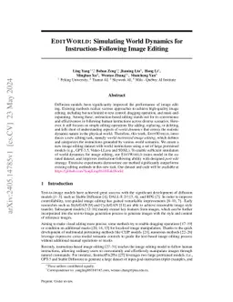 EditWorld: Simulating World Dynamics for Instruction-Following Image
  Editing