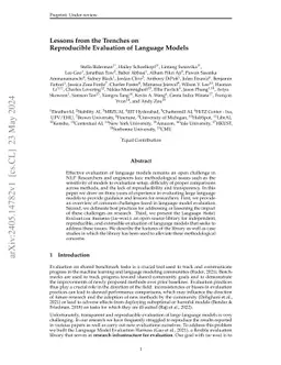 Lessons from the Trenches on Reproducible Evaluation of Language Models