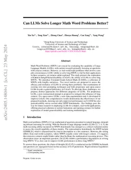 Can LLMs Solve longer Math Word Problems Better?