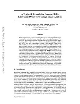 A Textbook Remedy for Domain Shifts: Knowledge Priors for Medical Image
  Analysis