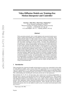 Video Diffusion Models are Training-free Motion Interpreter and
  Controller