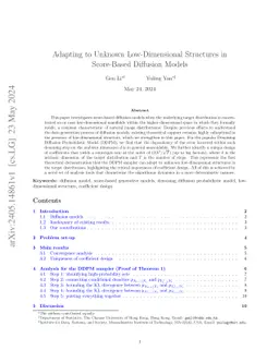 Adapting to Unknown Low-Dimensional Structures in Score-Based Diffusion Models
