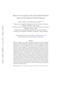 Reservoir Computing with Generalized Readout based on Generalized
  Synchronization
