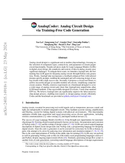 AnalogCoder: Analog Circuit Design via Training-Free Code Generation