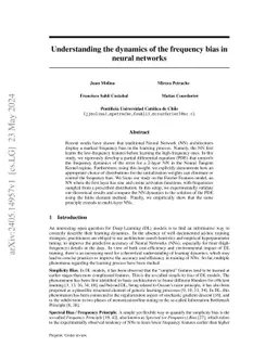 Understanding the dynamics of the frequency bias in neural networks