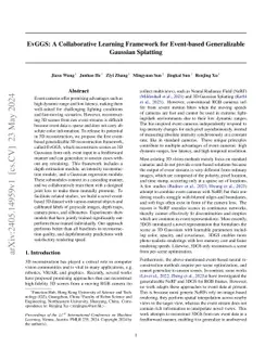 EvGGS: A Collaborative Learning Framework for Event-based Generalizable
  Gaussian Splatting