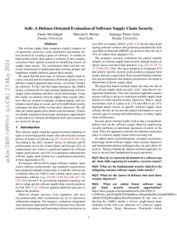 SoK: A Defense-Oriented Evaluation of Software Supply Chain Security