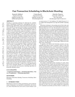 Fast Transaction Scheduling in Blockchain Sharding