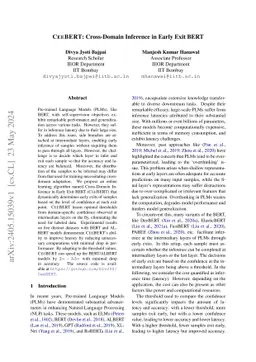 CEEBERT: Cross-Domain Inference in Early Exit BERT