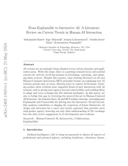 From Explainable to Interactive AI: A Literature Review on Current
  Trends in Human-AI Interaction