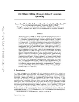 GS-Hider: Hiding Messages into 3D Gaussian Splatting