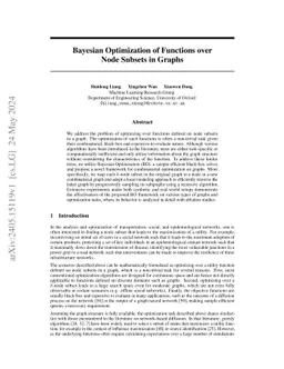 Bayesian Optimization of Functions over Node Subsets in Graphs