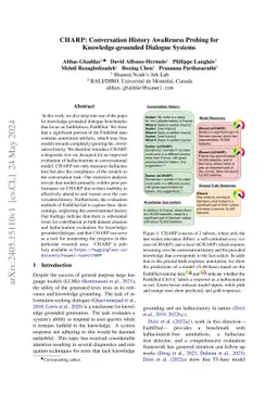 CHARP: Conversation History AwaReness Probing for Knowledge-grounded
  Dialogue Systems