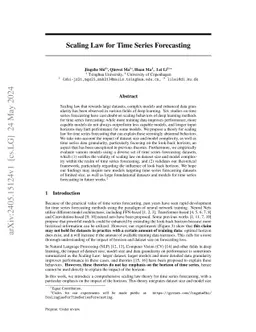Scaling Law for Time Series Forecasting