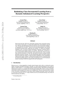 Rethinking Class-Incremental Learning from a Dynamic Imbalanced Learning
  Perspective