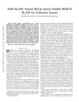 NeB-SLAM: Neural Blocks-based Salable RGB-D SLAM for Unknown Scenes