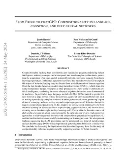 From Frege to chatGPT: Compositionality in language, cognition, and deep neural networks