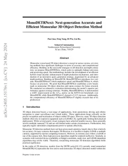 MonoDETRNext: Next-generation Accurate and Efficient Monocular 3D Object
  Detection Method