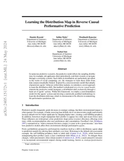 Learning the Distribution Map in Reverse Causal Performative Prediction