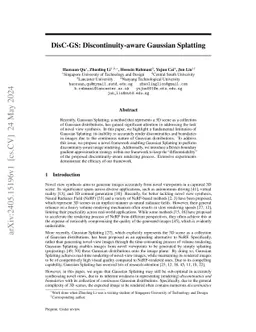 DisC-GS: Discontinuity-aware Gaussian Splatting