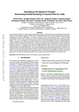 Decoding at the Speed of Thought: Harnessing Parallel Decoding of
  Lexical Units for LLMs