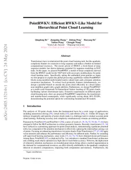PointRWKV: Efficient RWKV-Like Model for Hierarchical Point Cloud
  Learning