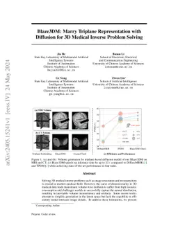 Blaze3DM: Marry Triplane Representation with Diffusion for 3D Medical
  Inverse Problem Solving