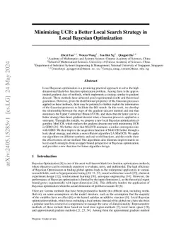 Minimizing UCB: a Better Local Search Strategy in Local Bayesian
  Optimization