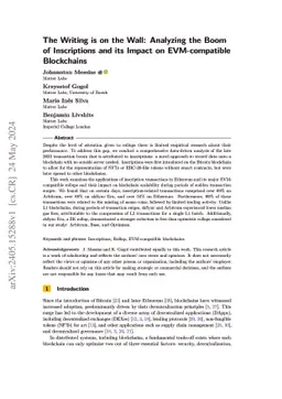The Writing is on the Wall: Analyzing the Boom of Inscriptions and its Impact on EVM-compatible Blockchains