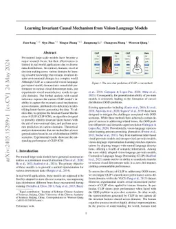 Learning Invariant Causal Mechanism from Vision-Language Models