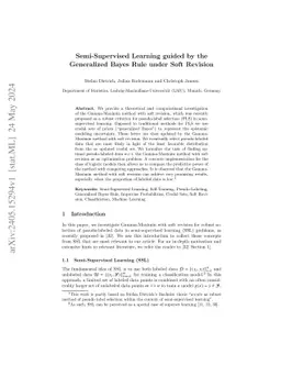 Semi-Supervised Learning guided by the Generalized Bayes Rule under Soft
  Revision