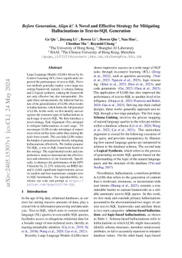 Before Generation, Align it! A Novel and Effective Strategy for
  Mitigating Hallucinations in Text-to-SQL Generation