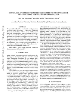 SoundLoCD: An Efficient Conditional Discrete Contrastive Latent
  Diffusion Model for Text-to-Sound Generation