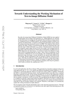 Towards Understanding the Working Mechanism of Text-to-Image Diffusion
  Model