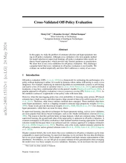 Cross-Validated Off-Policy Evaluation