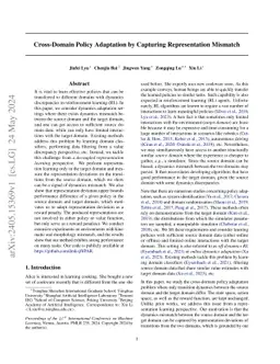 Cross-Domain Policy Adaptation by Capturing Representation Mismatch