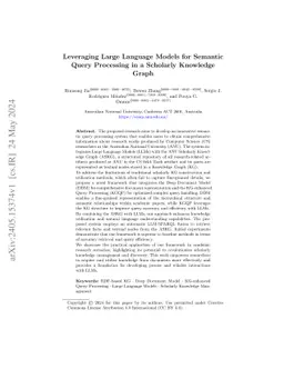 Leveraging Large Language Models for Semantic Query Processing in a Scholarly Knowledge Graph