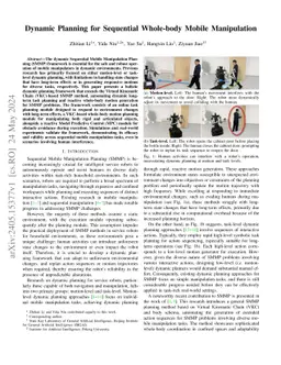 Dynamic Planning for Sequential Whole-body Mobile Manipulation