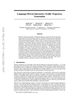 Language-Driven Interactive Traffic Trajectory Generation