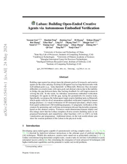 Luban: Building Open-Ended Creative Agents via Autonomous Embodied
  Verification