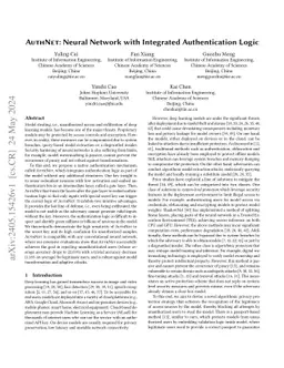 AuthNet: Neural Network with Integrated Authentication Logic