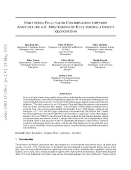 Enhancing Pollinator Conservation towards Agriculture 4.0: Monitoring of
  Bees through Object Recognition
