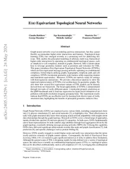 E(n) Equivariant Topological Neural Networks