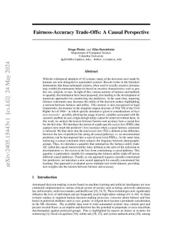 Fairness-Accuracy Trade-Offs: A Causal Perspective