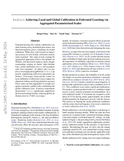 FedCal: Achieving Local and Global Calibration in Federated Learning via
  Aggregated Parameterized Scaler