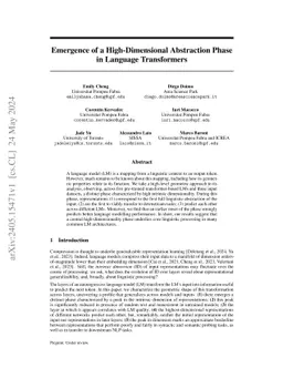 Emergence of a High-Dimensional Abstraction Phase in Language Transformers
