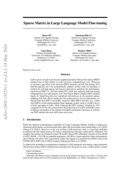 Sparse Matrix in Large Language Model Fine-tuning