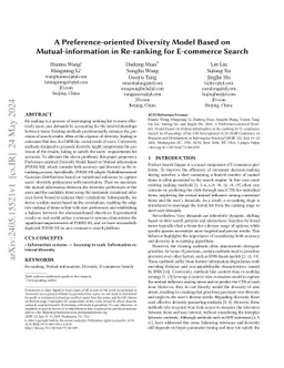 A Preference-oriented Diversity Model Based on Mutual-information in
  Re-ranking for E-commerce Search