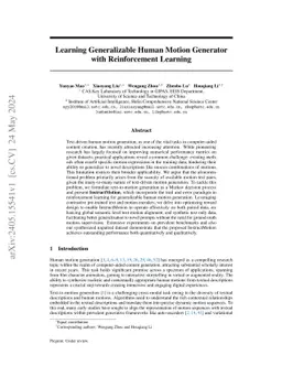 Learning Generalizable Human Motion Generator with Reinforcement
  Learning