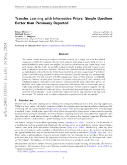 Transfer Learning with Informative Priors: Simple Baselines Better than
  Previously Reported